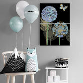 Painting by numbers butterflies with dandelions 2-part shipping from DE